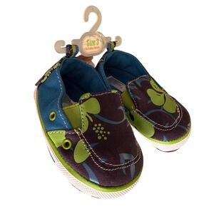 NEW Baby Shoes size 3 Hawaiian Floral Print Slip Ons Summer Fun Bright Colors